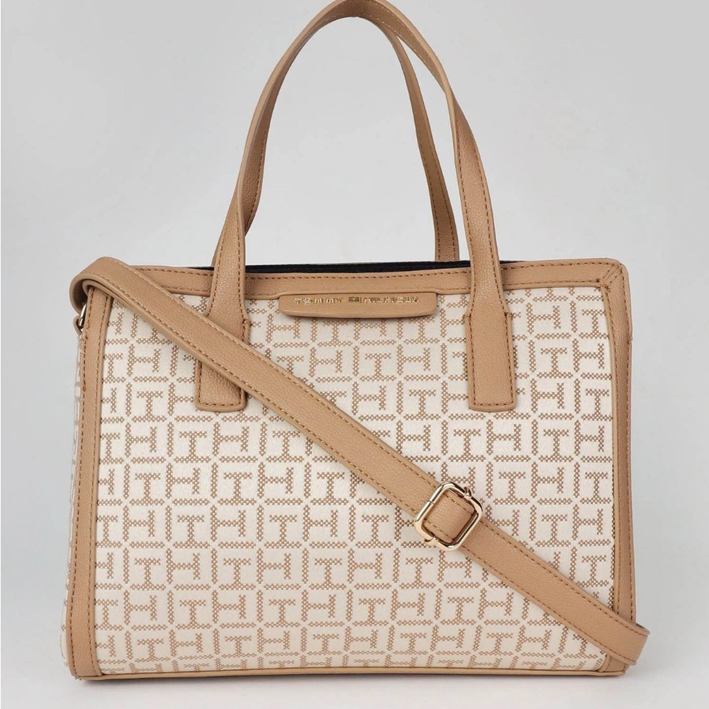 Tommy Hilfiger Tan and Cream Satchel purse